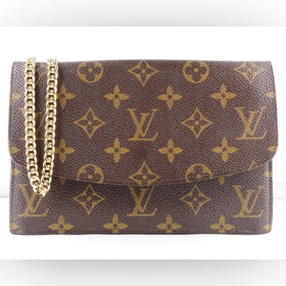 Authentic Louis Vuitton Monogram Pochette Rabat 20 Clutch with Chain - Picture 1 of 6